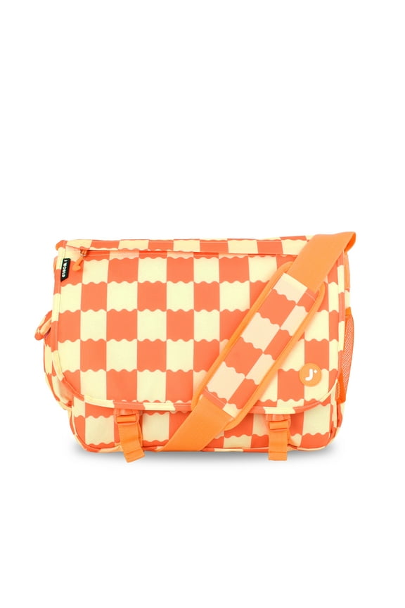 J World Unisex Thomas 16" Messenger Bag with Laptop Sleeve for School and Travel, Wiggle Coral