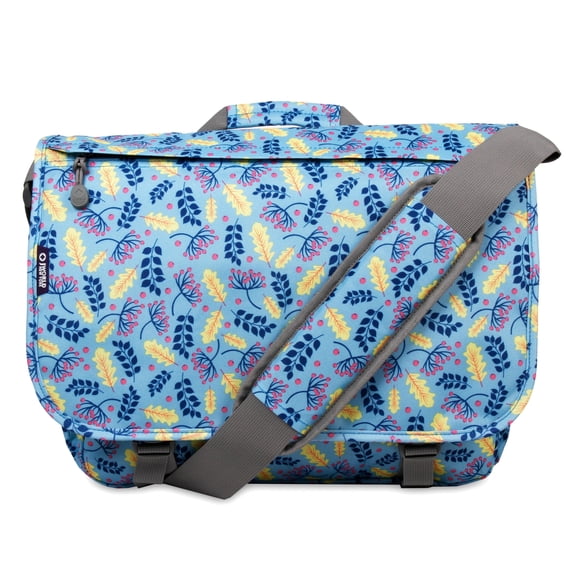 J World Women'S Thomas 16" Messenger Bag With Laptop Sleeve For School And Travel, Sky Leaves