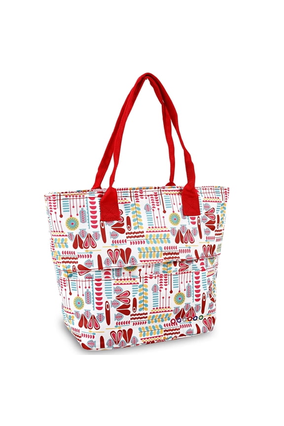 J World Womens Lola Insulated Lunch Tote Bag for School and Work, Heart Factory