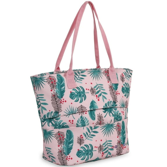 J World Womens Lola Insulated Lunch Tote Bag for School and Work, Palm Leaves