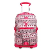 J World Womens Lunar 19.5 Multi-Purpose Lapotop Rolling Backpack for School and Travel, Skandi Pink