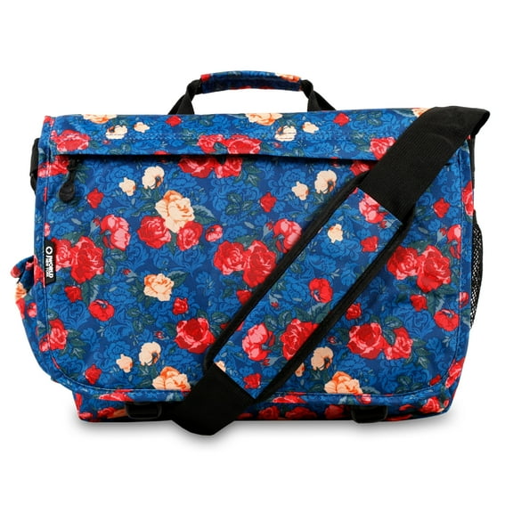 J World Womens Thomas 16" Messenger Bag with Laptop Sleeve for School and Travel, Vintage Rose