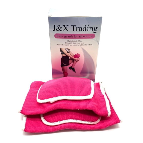 J&X Trading Knee guards for athletic use Breathable Pink Athletic Knee Guard High Elastic Fabric Four Sided Stretch Comfortable Not Tight Sports Protection