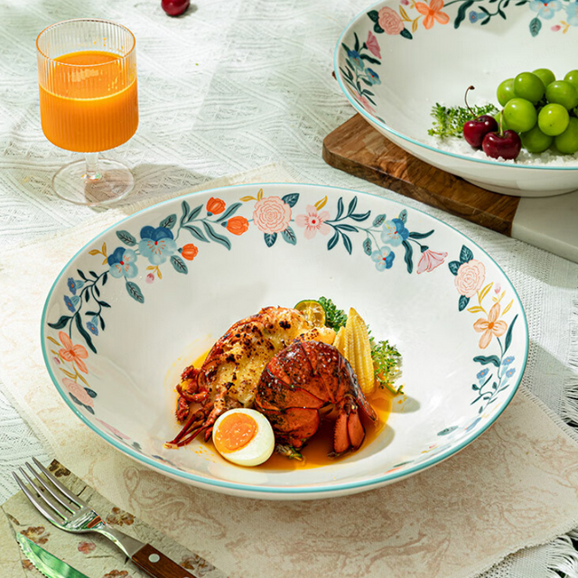 J.ZAO Ceramic Dessert Bowl Snack Bowl Bird's Nest Bowl Rice Bowl Salad