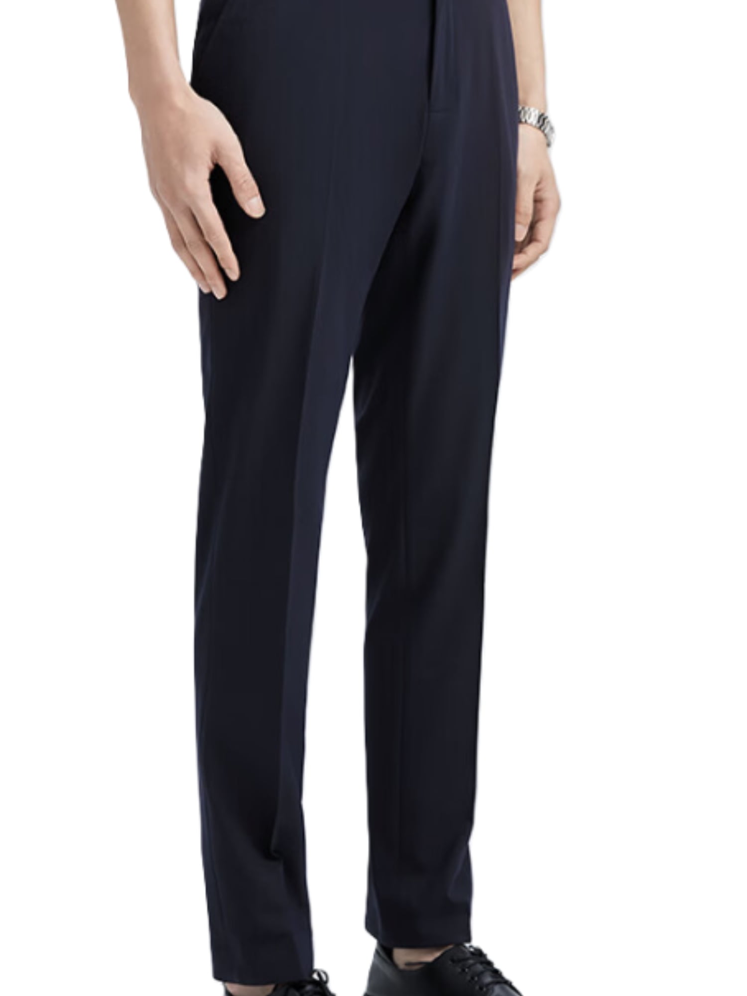 Athletic Fit Stretch Suit Pants - Heathered Navy