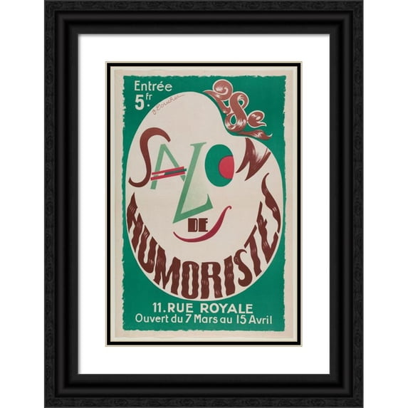 J. Zoucher 13x18 Black Ornate Wood Framed Double Matted Museum Art Print Titled - 5Fr Entrance. 28th Humoris Salon (1935)