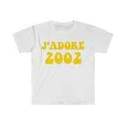 MIRACLESPIRIT J'adore 2002 Baby tee, Y2K Aesthetic Crop Top 2000s Inspired Tee, Y2K Slogan Graphic T-Shirt