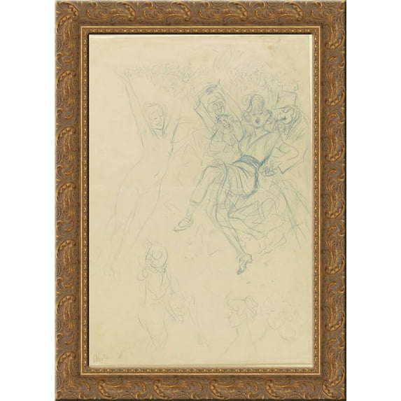 J'ai Fait Sauter La Banque study 24x18 Gold Ornate Wood Framed Canvas Art by Theophile Steinlen