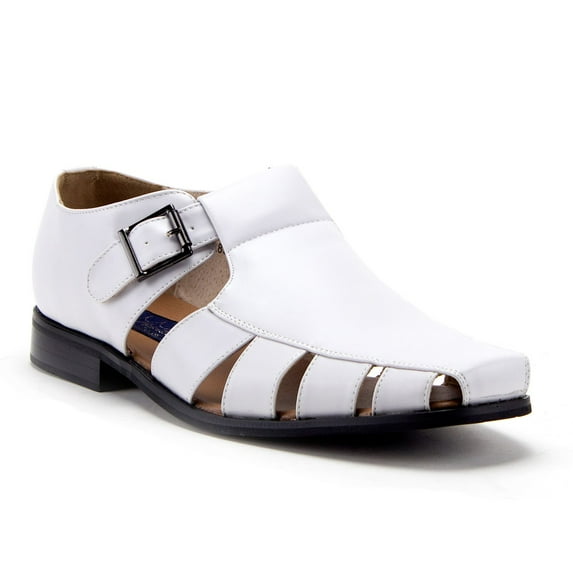 J'aime Aldo Men's 44390 Vented Closed Toe Dress Fisherman Sandals Shoes, White, 6