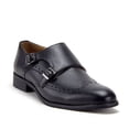 thumbnail image 1 of J'aime Aldo Men's C-390 Wing Tip Double Monk Strap Loafers Dress Shoes, Black, 6.5, 1 of 3