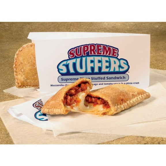 J and J Snack Supreme Stuffers Pizza with Serving Sleeve, 5 ounce - 48 per case