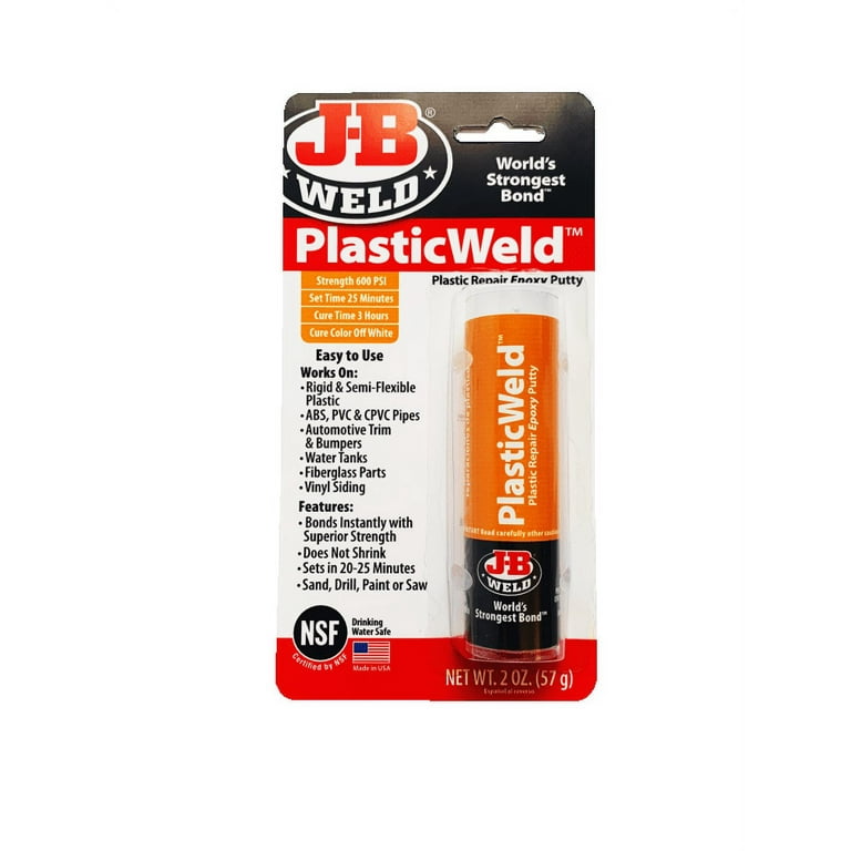 J-B® Weld 8237 PlasticWeld™ Plastic Repair Epoxy Putty Stick, 2 Oz