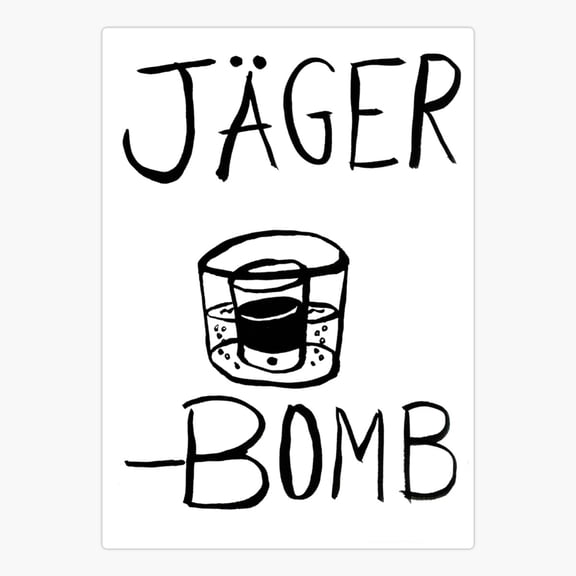 Jägerbomb Er, Phone Decal Water Bottle Stickers Car Decals, Funny Birthday Gift