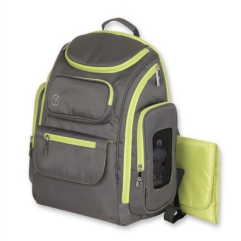 J is for Jeep JP10556 Perfect Pockets Backpack Diaper Bag, Grey/Green