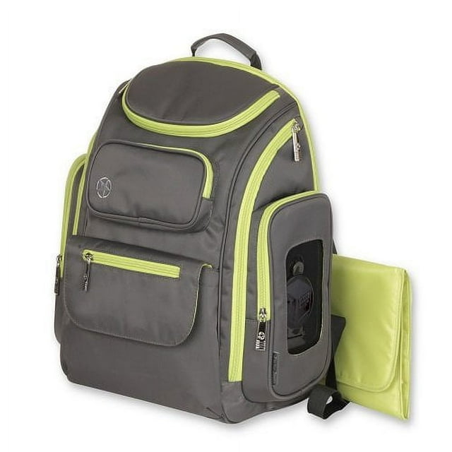 J is for Jeep JP10556 Perfect Pockets Backpack Diaper Bag, Grey/Green