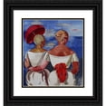 thumbnail image 1 of Jēkabs Kazaks 12x13 Black Ornate Wood Framed Double Matted Museum Art Print Titled: Ladies at the Seaside (1920), 1 of 5