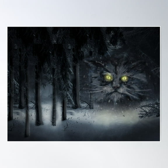 Jólakötturinn Yule Cat Poster Wall Art, Modern Wall Decor For Living Room Bedroom, 8x12 UNFRAMED