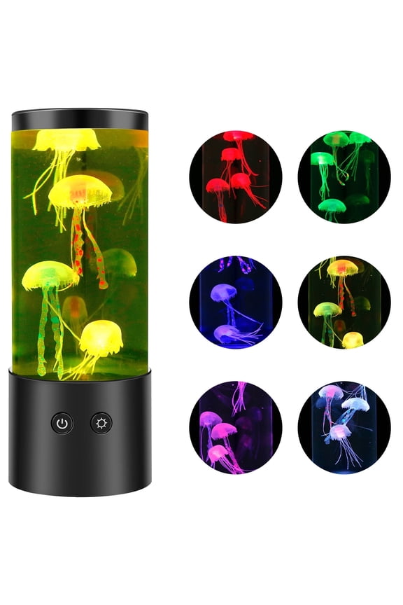 Jéllyfish Lamp, LED Fantasy Jelly Fish Light, 7 Color Setting Jéllyfish Tank Table Lamp Decorations for Home Office Decor Great Gifts for Kids Regular, S