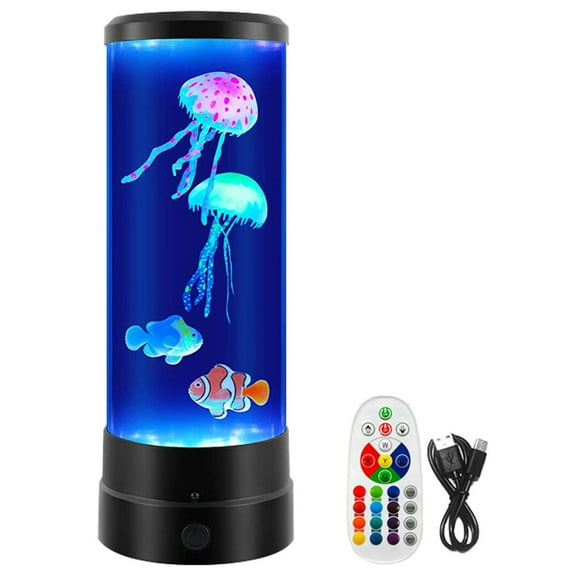 Jéllyfish Lamp,Large LED Jéllyfish Table lamp,Remote Dimmable Control Multi-Color Mood Light,Best Holiday Gift of Adult and Kids,for Room Decoration and Set The Mood(Remote control model),L