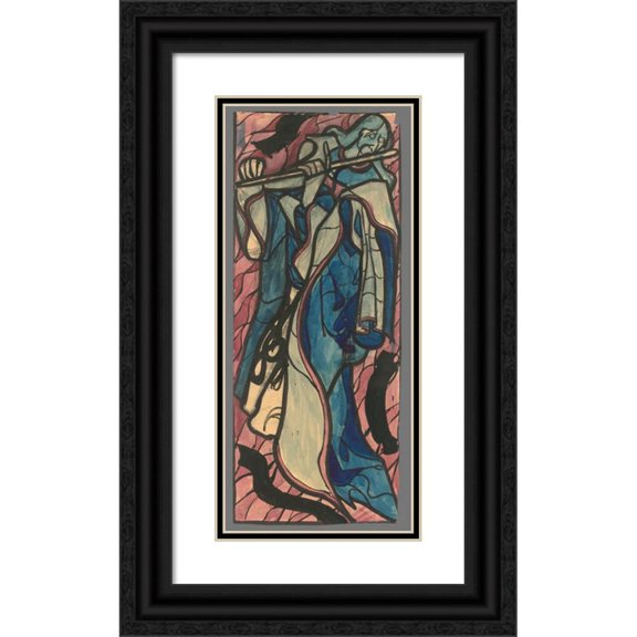 Ján Novák 13x24 Black Ornate Framed Double Matted Museum Art Print Titled: Piper