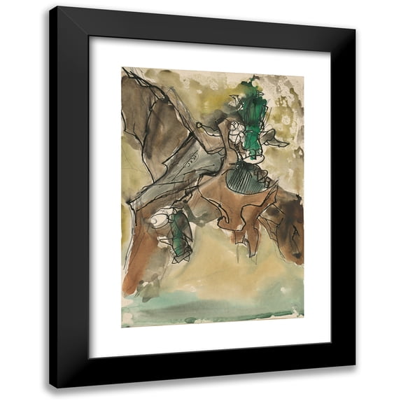 Ján Novák 14x18 Black Modern Framed Museum Art Print Titled - Study for a Slovak Fairytale III (1940-1944)