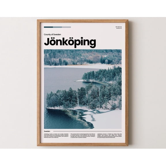 Jönköping Poster, Jönköping Print, Jönköping Photo, Jönköping Art, Sweden Poster, Sweden Print, Travel Poster Gift, 24x36 UNFRAMED