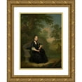 thumbnail image 1 of János Donát 11x14 Gold Ornate Wood Frame and Double Matted Museum Art Print Titled - Maria Theresia in Widow's Costume, Sitting on a Stone Bench (1778), 1 of 4