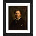 thumbnail image 1 of János Donát 12x14 Black Ornate Wood Framed Double Matted Museum Art Print Titled: Portrait of an Unknown Lady (1805), 1 of 5