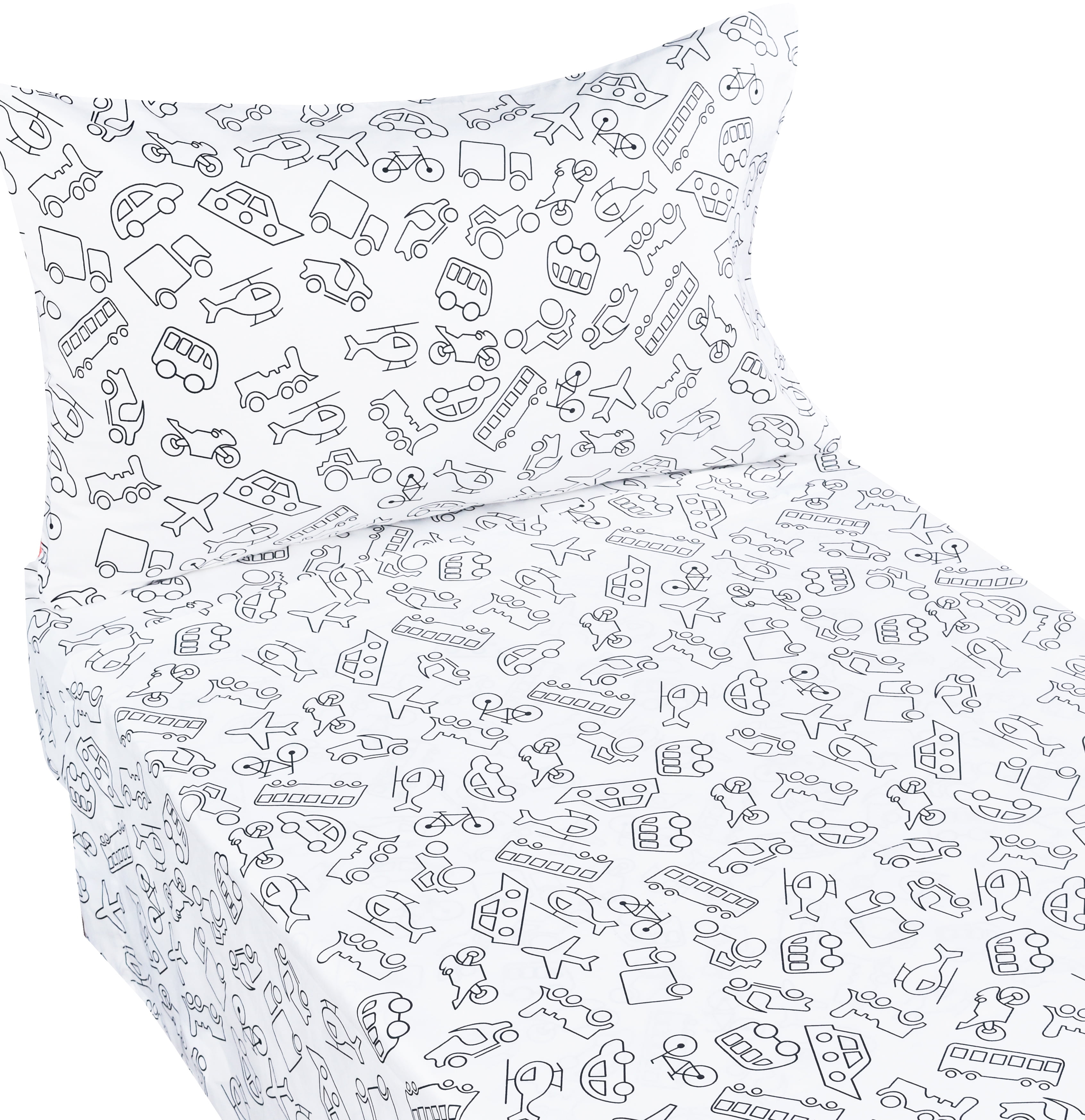 Jpinno Cars Ships Plane 100 Percale Cotton 3 Pieces Crib Sheet Set