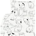 thumbnail image 1 of J-pinno Cat Kitty Cute Cozy Fun 3 Pcs Twin Sheet Set for Kids Boys Girls Children 100% Cotton Flat Sheet + Fitted Sheet + Pillowcase Bedding Set, 1 of 5