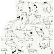 J-pinno Cat Kitty Cute Cozy Fun 3 Pcs Twin Sheet Set for Kids Boys Girls Children 100% Cotton Flat Sheet + Fitted Sheet + Pillowcase Bedding Set