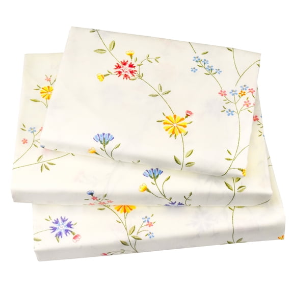 J-pinno 3-Piece 210 Thread Count Cotton Bed Sheet Set, Twin – Cute Cartoon Print, Cozy and Breathable
