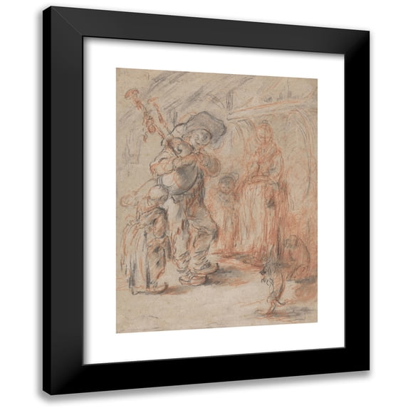 Jérôme-François Chantereau 19x24 Black Modern Framed Museum Art Print Titled - Study for ‘Kitchen with Paisans’