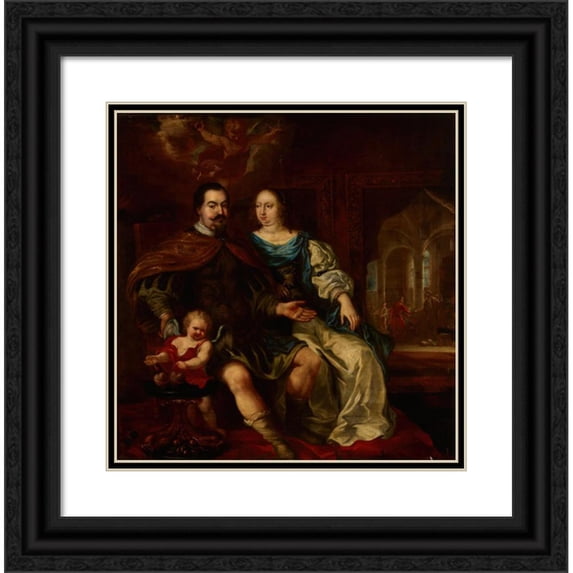 Jürgen Ovens 20x20 Black Ornate Framed Double Matted Museum Art Print Titled: Portrait of a Married Couple