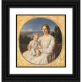 thumbnail image 1 of Jørgen Roed 15x16 Black Ornate Wood Framed Double Matted Museum Art Print Titled - Portrait of Maria Lehmann with Daughter Margrethe (1847), 1 of 5