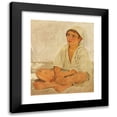 thumbnail image 1 of Jørgen Roed 20x24 Black Modern Framed Museum Art Print Titled - Seated Neapolitan Boy (1838), 1 of 5