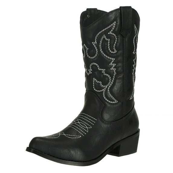 J's.o.l.e Women's Cowboy Cowgirl Boots Western Wedding Shoes Black US 11