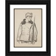 thumbnail image 1 of Józef Mehoffer 14x18 Black Ornate Wood Framed Double Matted Museum Art Print Titled - Portrait Study of a Legionnaire (1915 - 1916), 1 of 5