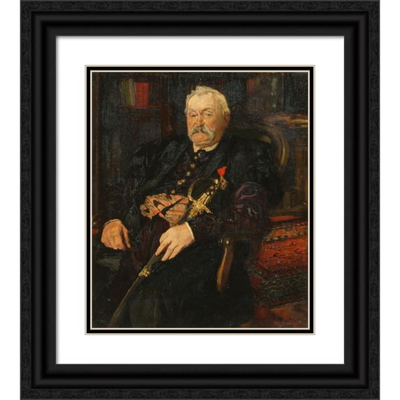 Józef Mehoffer 15x17 Black Ornate Wood Framed Double Matted Museum Art Print Titled - Marshal Milkowski (1885)