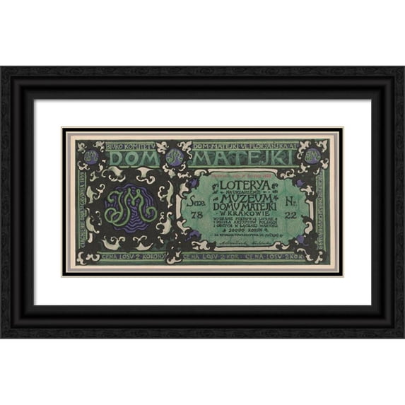Józef Mehoffer 18x11 Black Ornate Wood Framed Double Matted Museum Art Print Titled - Lottery Ticket (1850-1888)