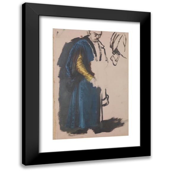 Józef Simmler 11x14 Black Modern Framed Museum Art Print Titled - Jaśko of Tenczyn. Study to the Painting ‘The Oath of Queen Jadwiga’ (1867)