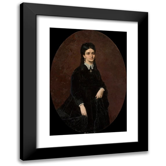 Józef Simmler 11x14 Black Modern Framed Museum Art Print Titled - Portrait of a Lady