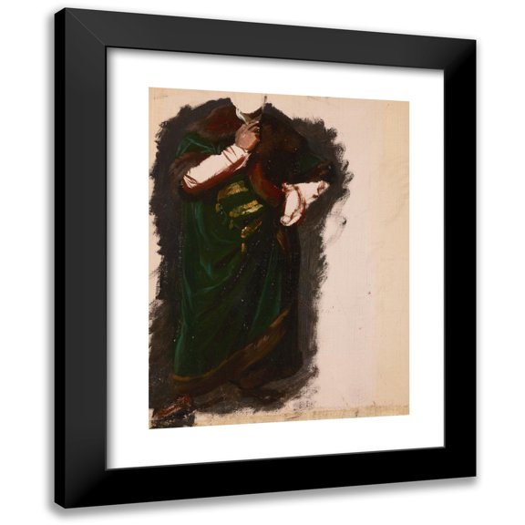 Józef Simmler 11x14 Black Modern Framed Museum Art Print Titled - Study of Władysław Jagiełło's Garment to the Painting ‘The Oath of Queen Jadwiga’ (1867)