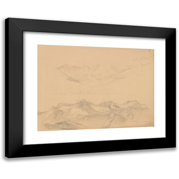 Józef Simmler 14x11 Black Modern Framed Museum Art Print Titled - Sketches of Alpine Ranges in Switzerland (1856)