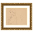 thumbnail image 1 of Józef Simmler 14x12 Gold Ornate Wood Frame and Double Matted Museum Art Print Titled - Half-Length Figure of a Boy in Profile to the Left (1860), 1 of 4