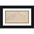 thumbnail image 1 of Józef Simmler 14x9 Black Ornate Wood Framed Double Matted Museum Art Print Titled: Sketches of Figural Compositions - the Scene Inside a Manor House and the Scene with a Diviner (1840-1, 1 of 5