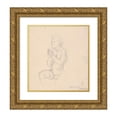 thumbnail image 1 of Józef Simmler 15x16 Gold Ornate Wood Frame and Double Matted Museum Art Print Titled - Sketch of Angel for the Painting ‘The Immaculate Conception’ (1864), 1 of 4