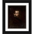 thumbnail image 1 of Józef Simmler 15x18 Black Ornate Wood Framed Double Matted Museum Art Print Titled - Portrait of a Man (1856), 1 of 5