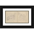 thumbnail image 1 of Józef Simmler 18x11 Black Ornate Wood Framed Double Matted Museum Art Print Titled - Sketches of Figural Compositions - the Scene Inside a Manor House and the Scene with a Diviner (1840, 1 of 5