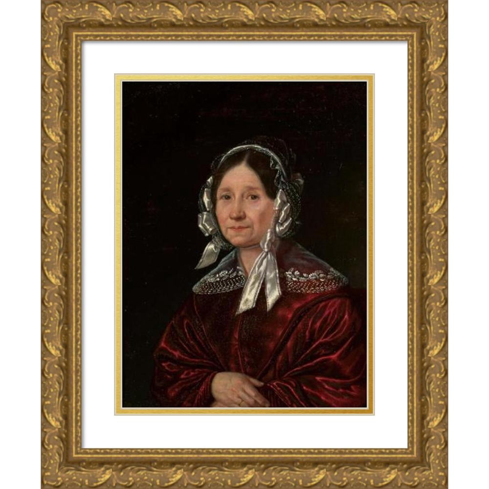 Józef Simmler 15x18 Black Ornate Wood Framed Double Matted Museum